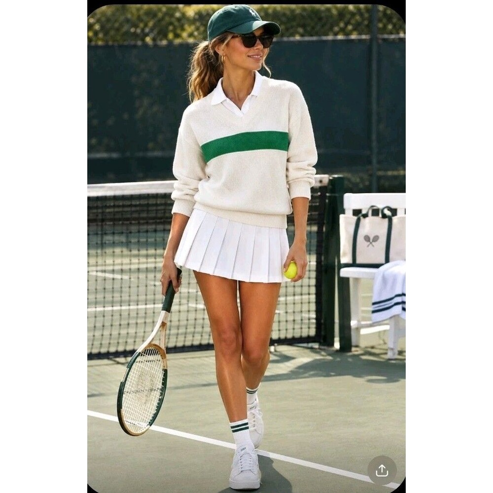 Vtg Gap Sweater Ivory V-Neck Wool Pullover Knit Size Small Y2K Tenniscore Preppy